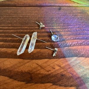 Bundle of crystal earrings and studs